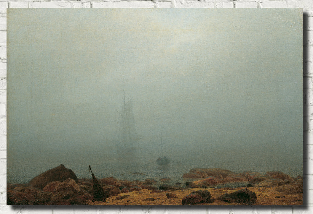 Caspar David Friedrich Fine Art Print, Seashore in the Fog