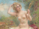 Konstantin Makovsky Fine Art Print, Seated Nude Looking in a Mirror