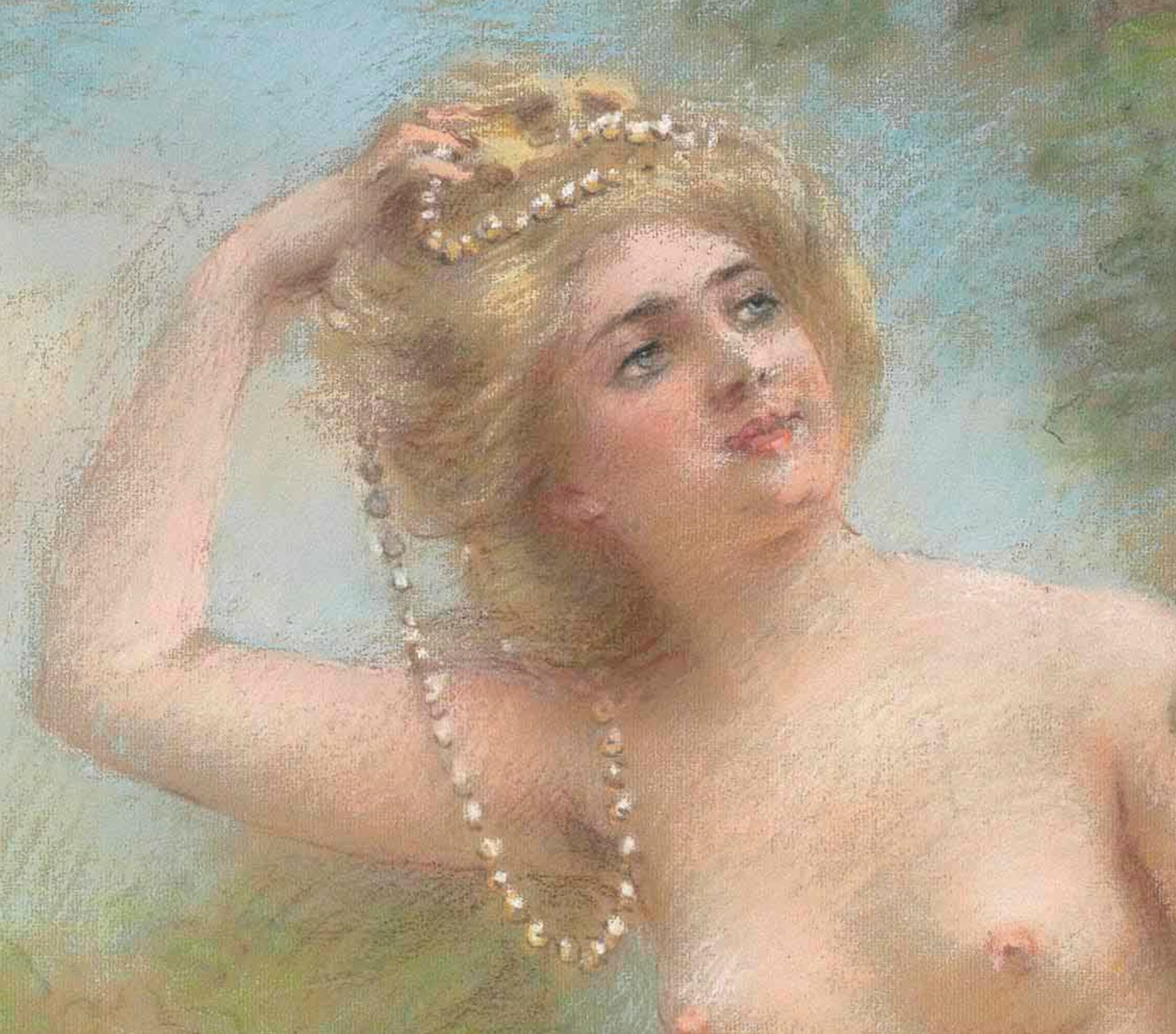 Konstantin Makovsky Fine Art Print, Seated Nude Looking in a Mirror