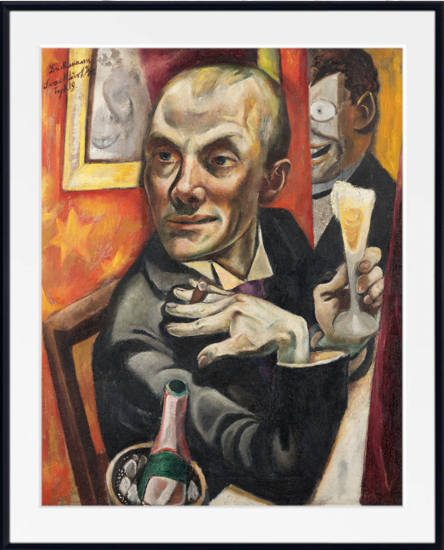 Max Beckmann, Self-Portrait with Champagne Glass (1919) - New Objectivity