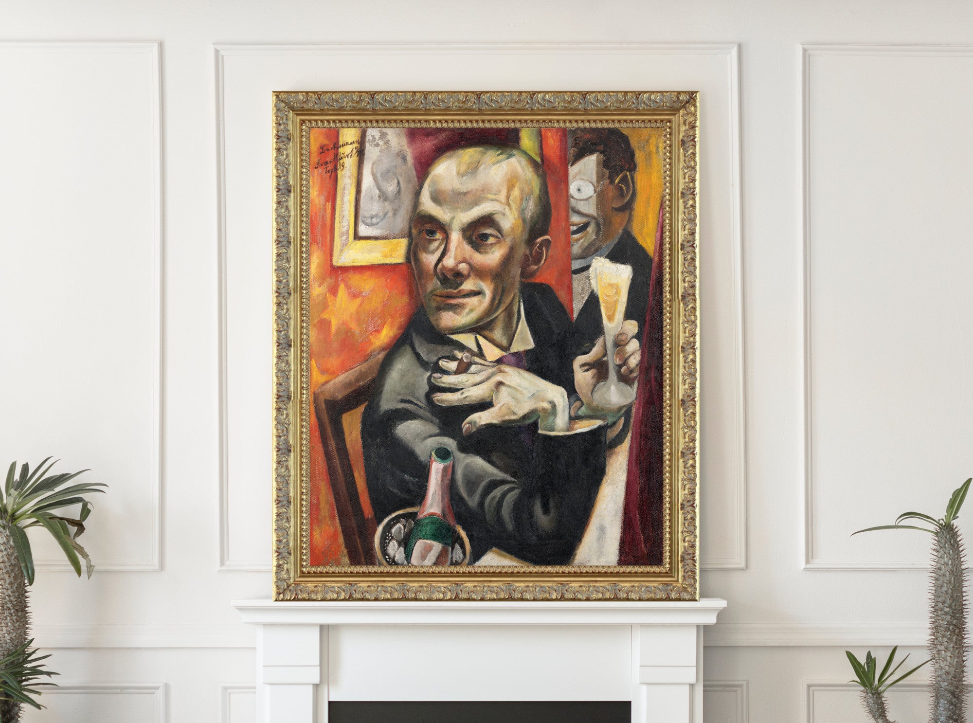 Max Beckmann, Self-Portrait with Champagne Glass (1919) - New Objectivity