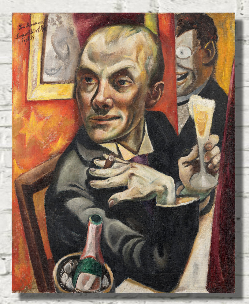Max Beckmann, Self-Portrait with Champagne Glass (1919) - New Objectivity