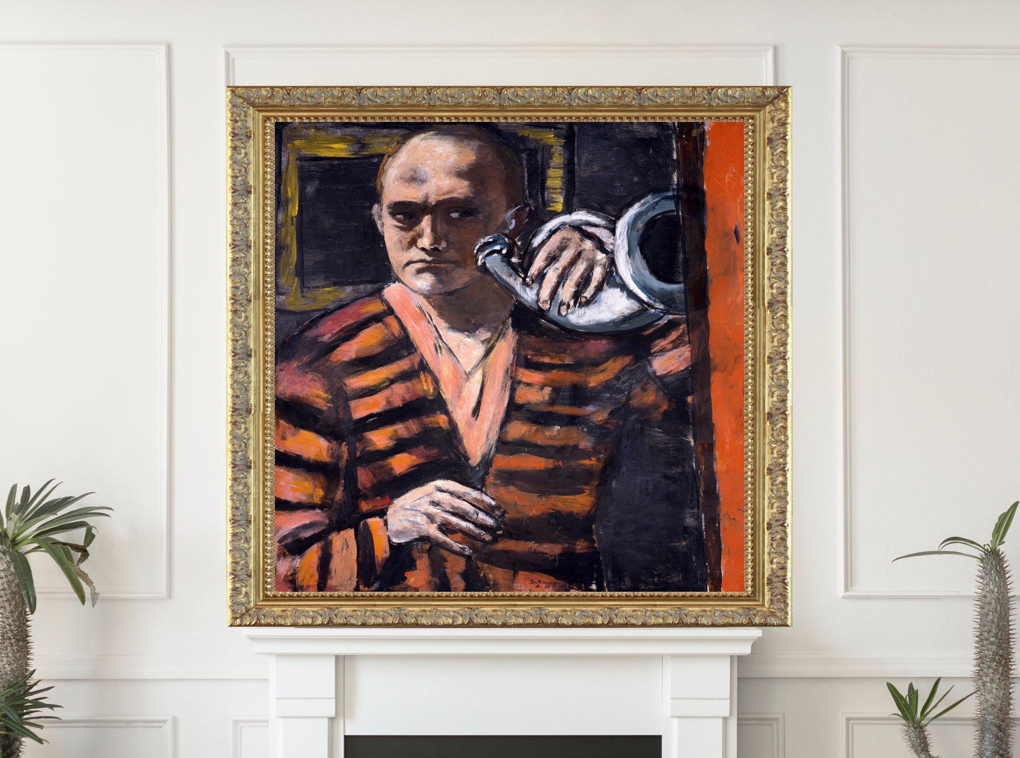 Max Beckmann, Self Portrait with Horn - New Objectivity