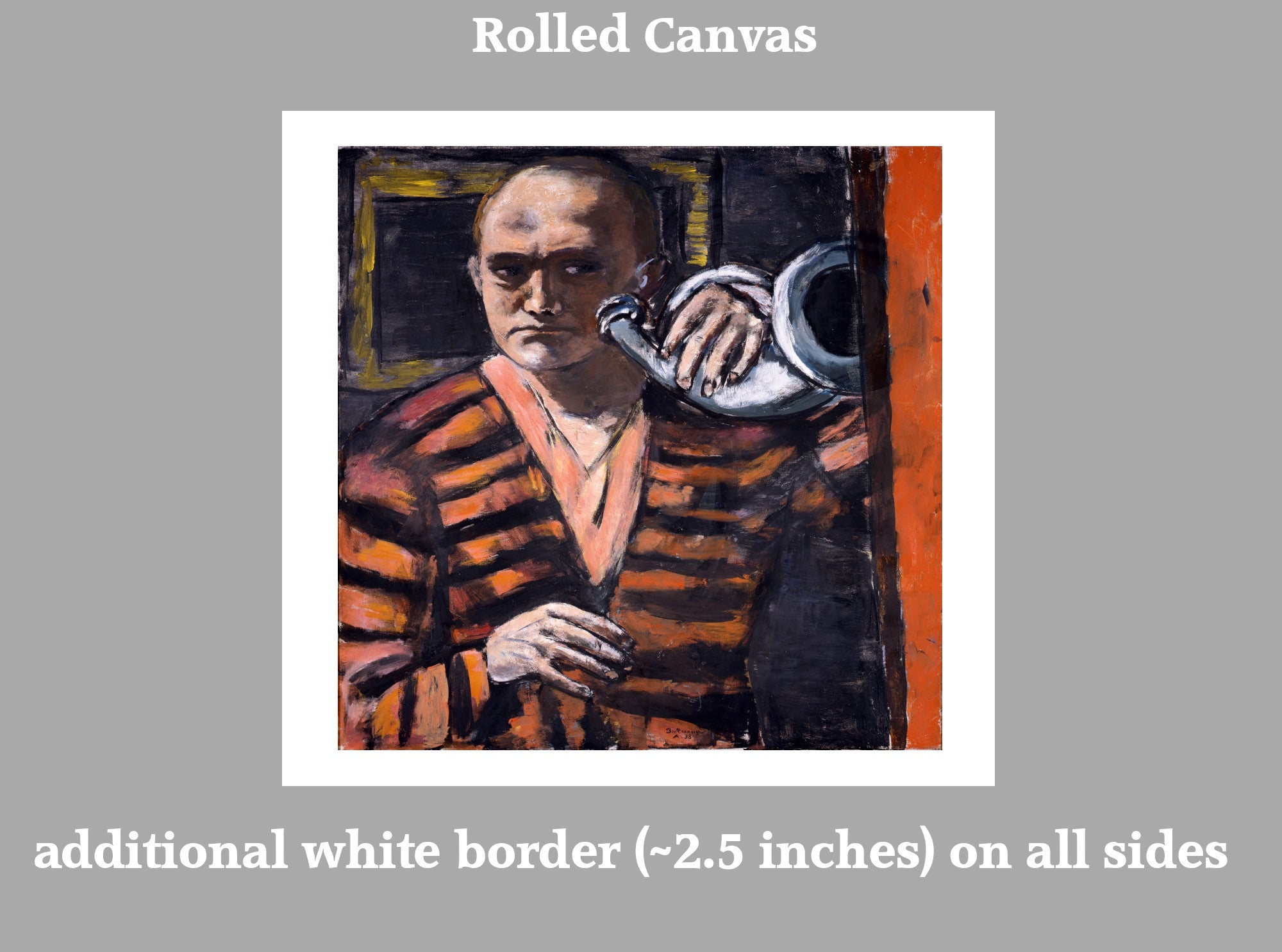 Max Beckmann, Self Portrait with Horn - New Objectivity