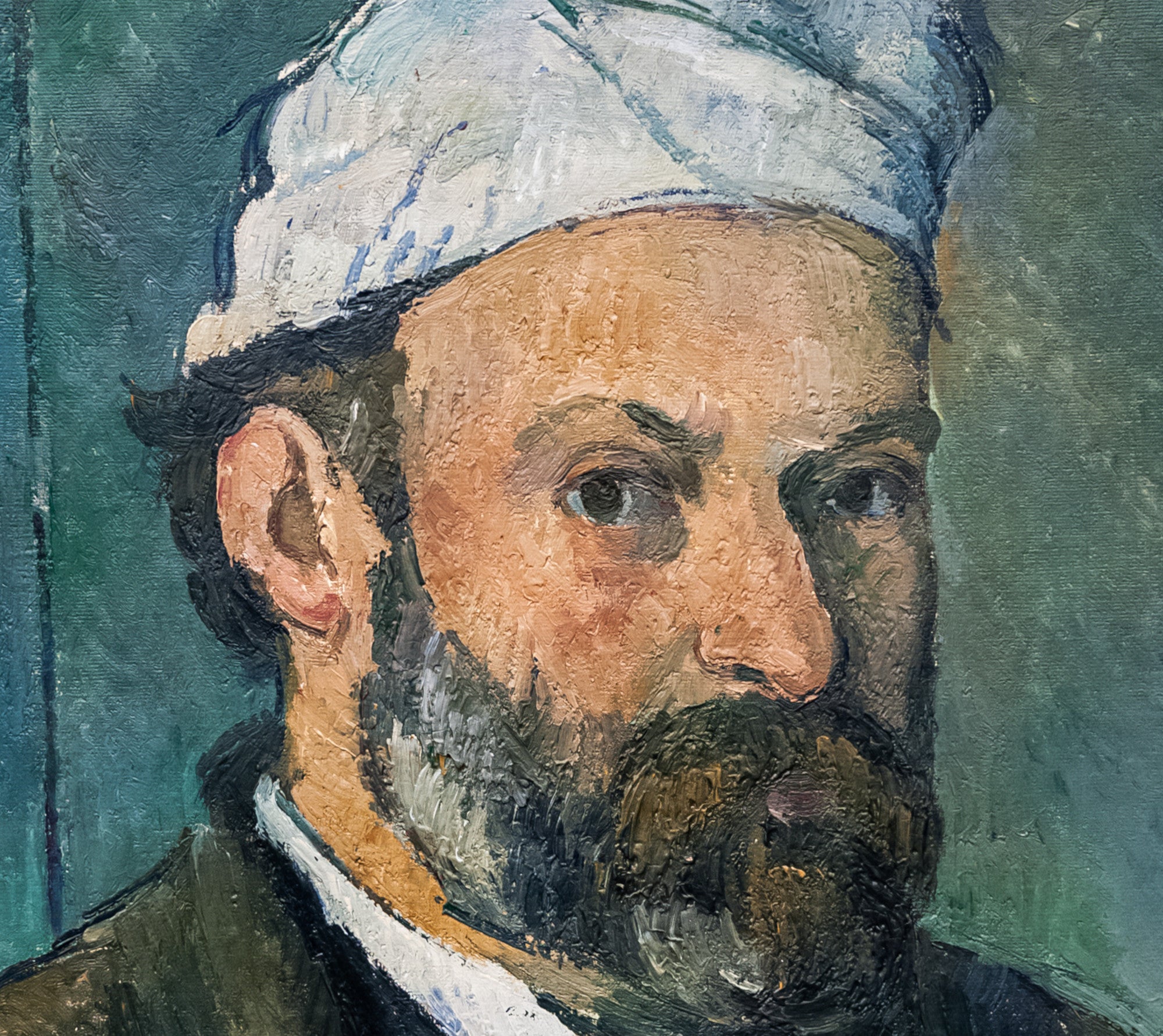 Paul Cézanne Post-Impressionist Fine Art Print, Self-portrait with a white turban