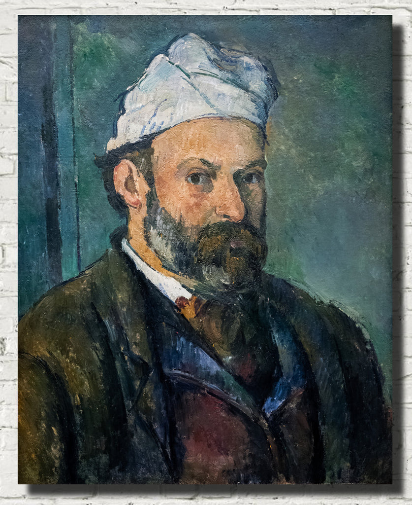 Paul Cézanne Post-Impressionist Fine Art Print, Self-portrait with a white turban