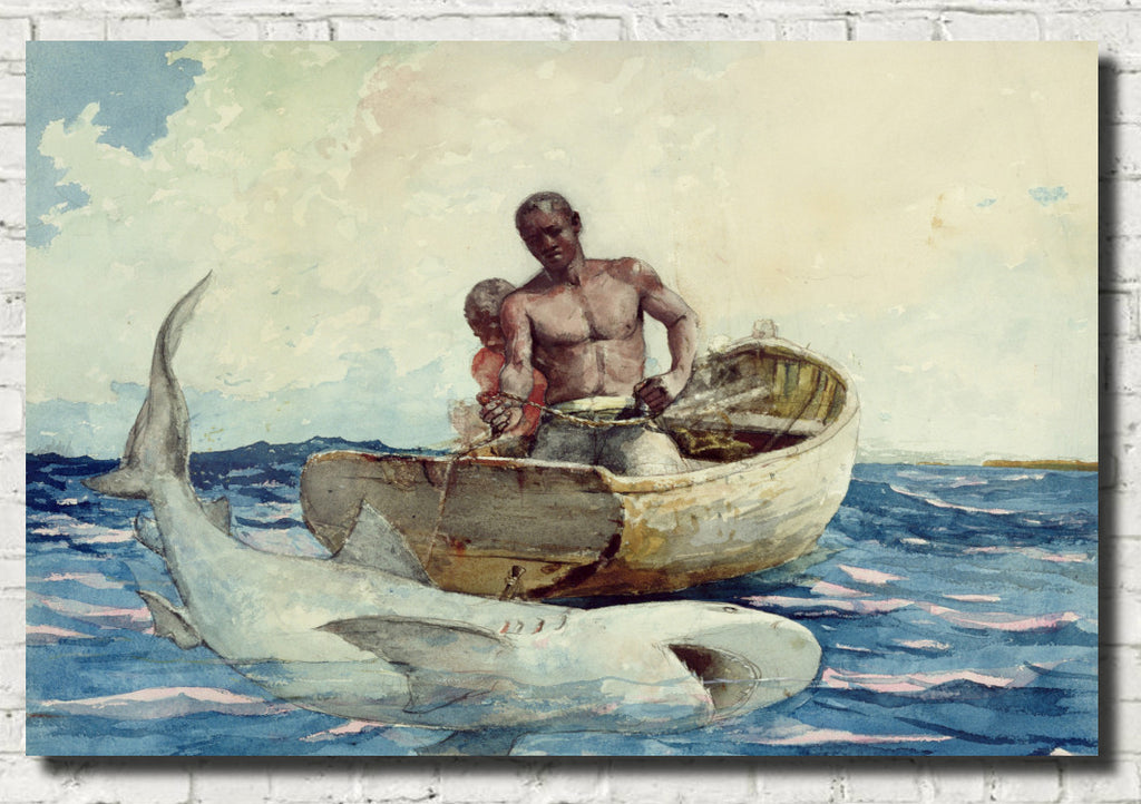 Winslow Homer Fine Art Print :  Shark Fishing