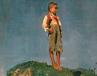 Franz von Lenbach Fine Art Print, Shepherd Boy Standing on a Grass Hill