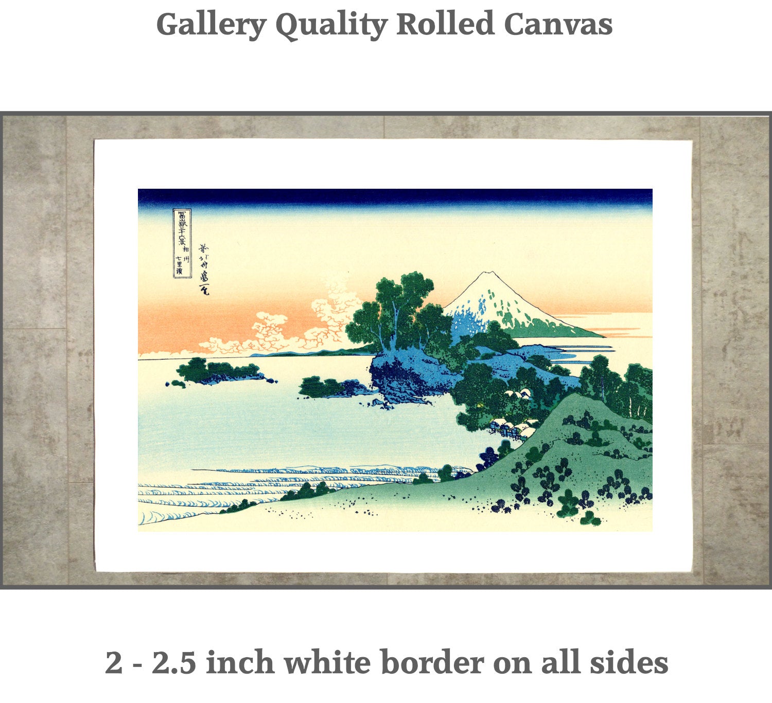 36 Views of Mount Fuji, Shichiri beach in Sagami Province, Katsushika Hokusai, Japanese Print