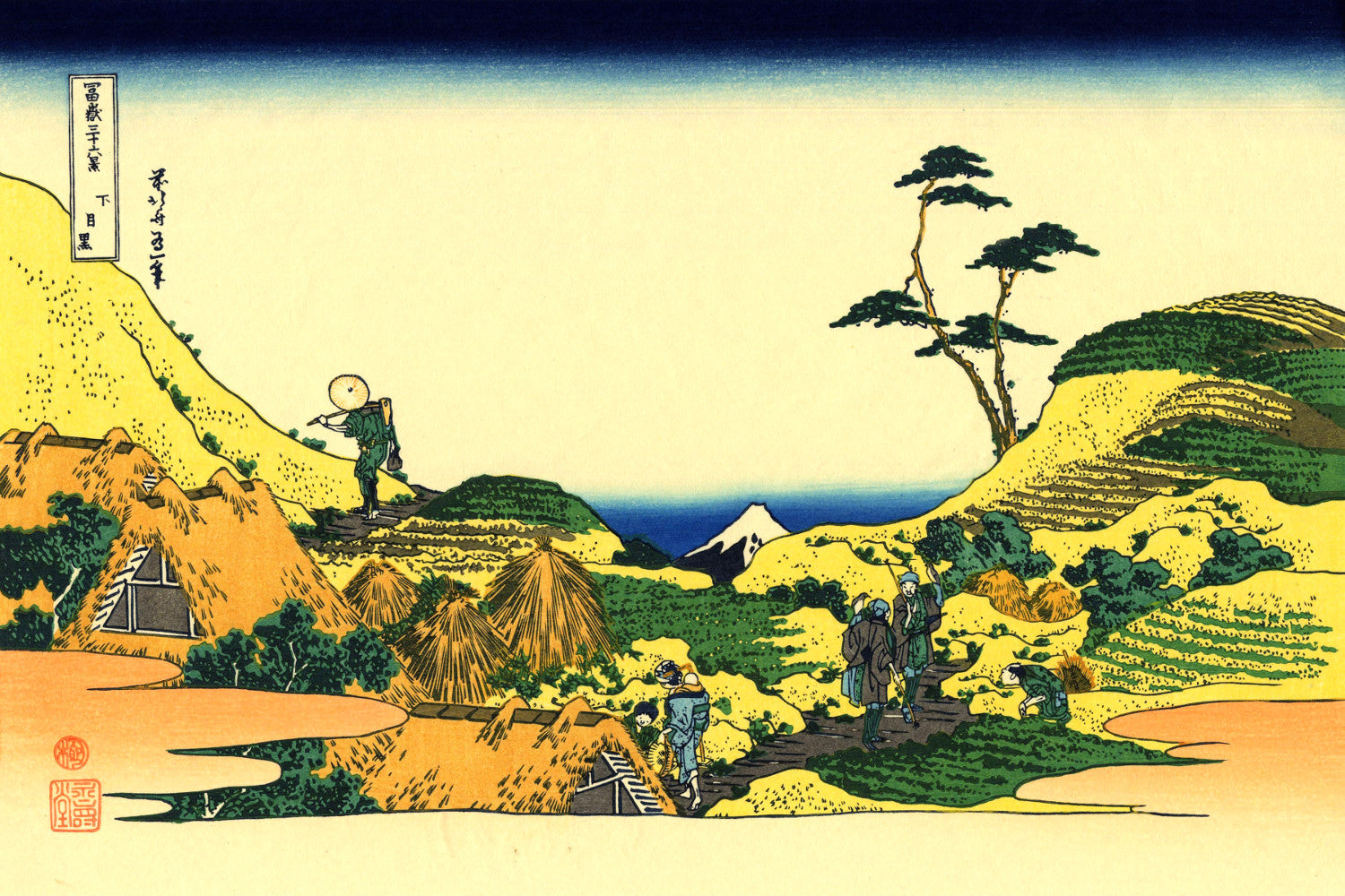 36 Views of Mount Fuji, Shimo Meguro, Katsushika Hokusai, Japanese Print