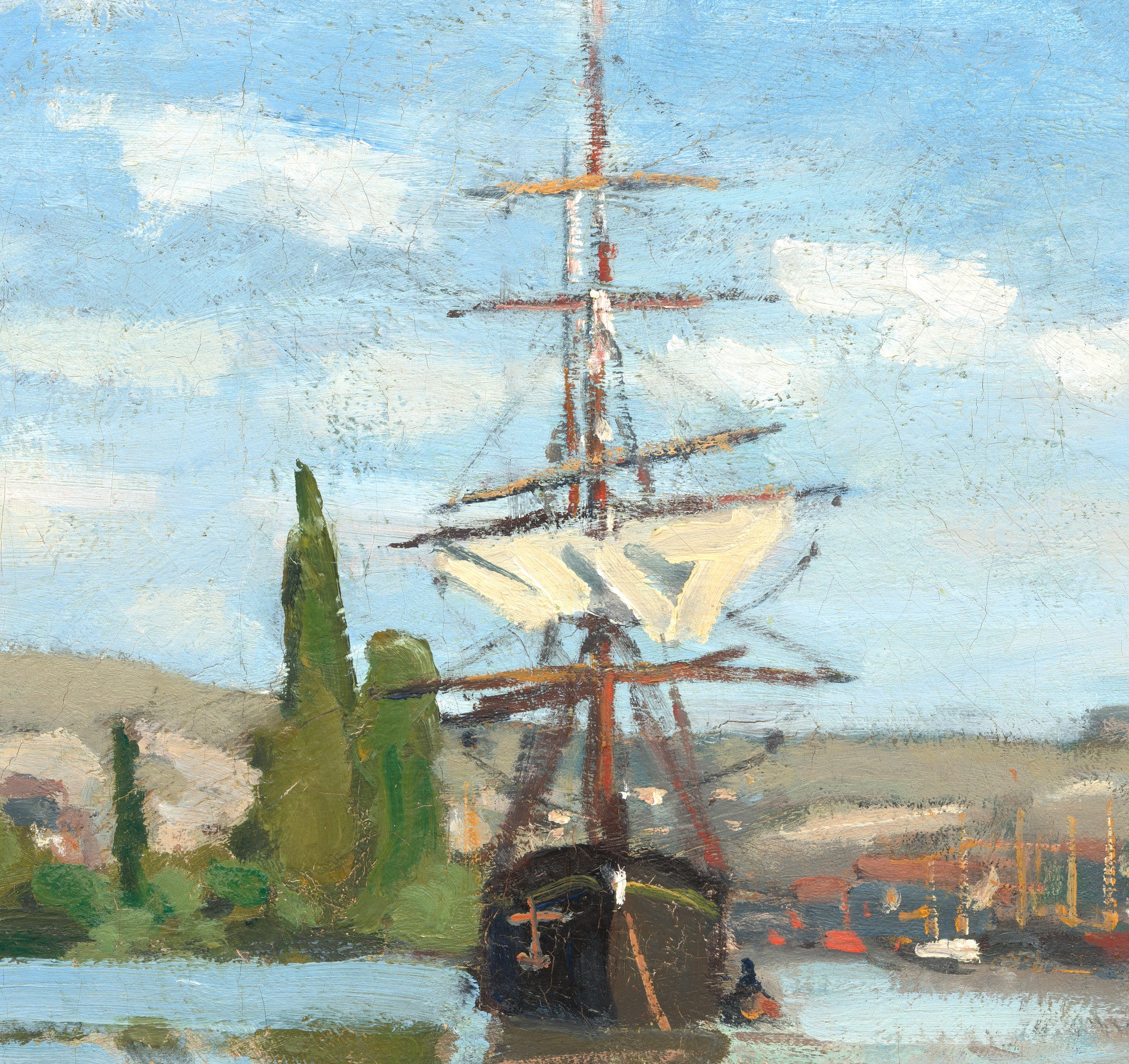 Claude Monet Fine Art Print, Ships Riding on the Seine at Rouen
