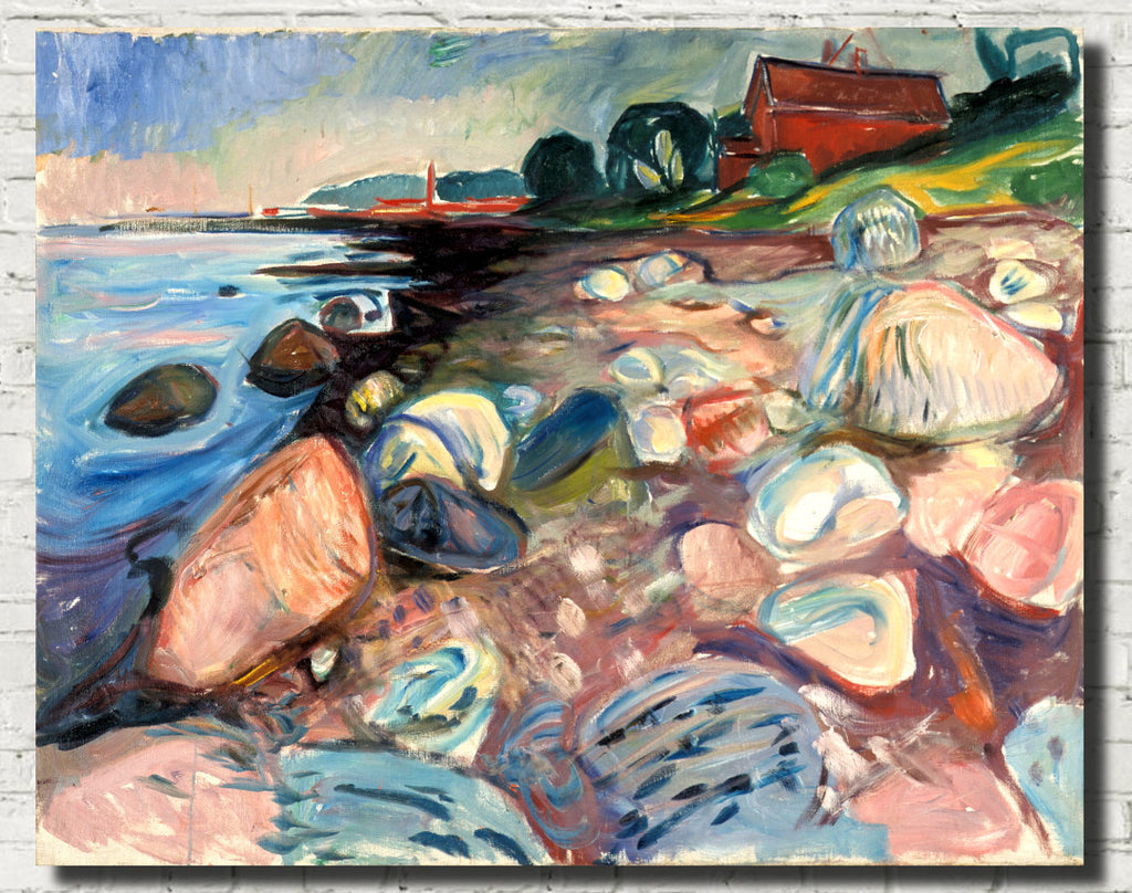 Edvard Munch Fine Art Print, Shore with Red House