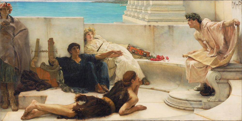 Lawrence Alma-Tadema Romanticism Fine Art Print : A Reading From Homer