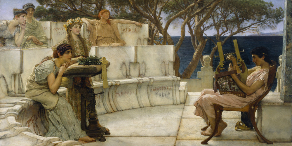 Lawrence Alma-Tadema Romanticism Fine Art Print : Sappho and Alcaeus