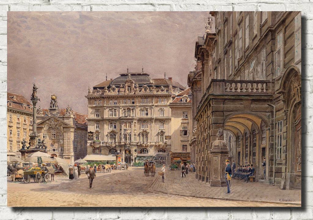 Sunny Day, Farmers Market, Vienna, Ernst Graner Fine Art Print