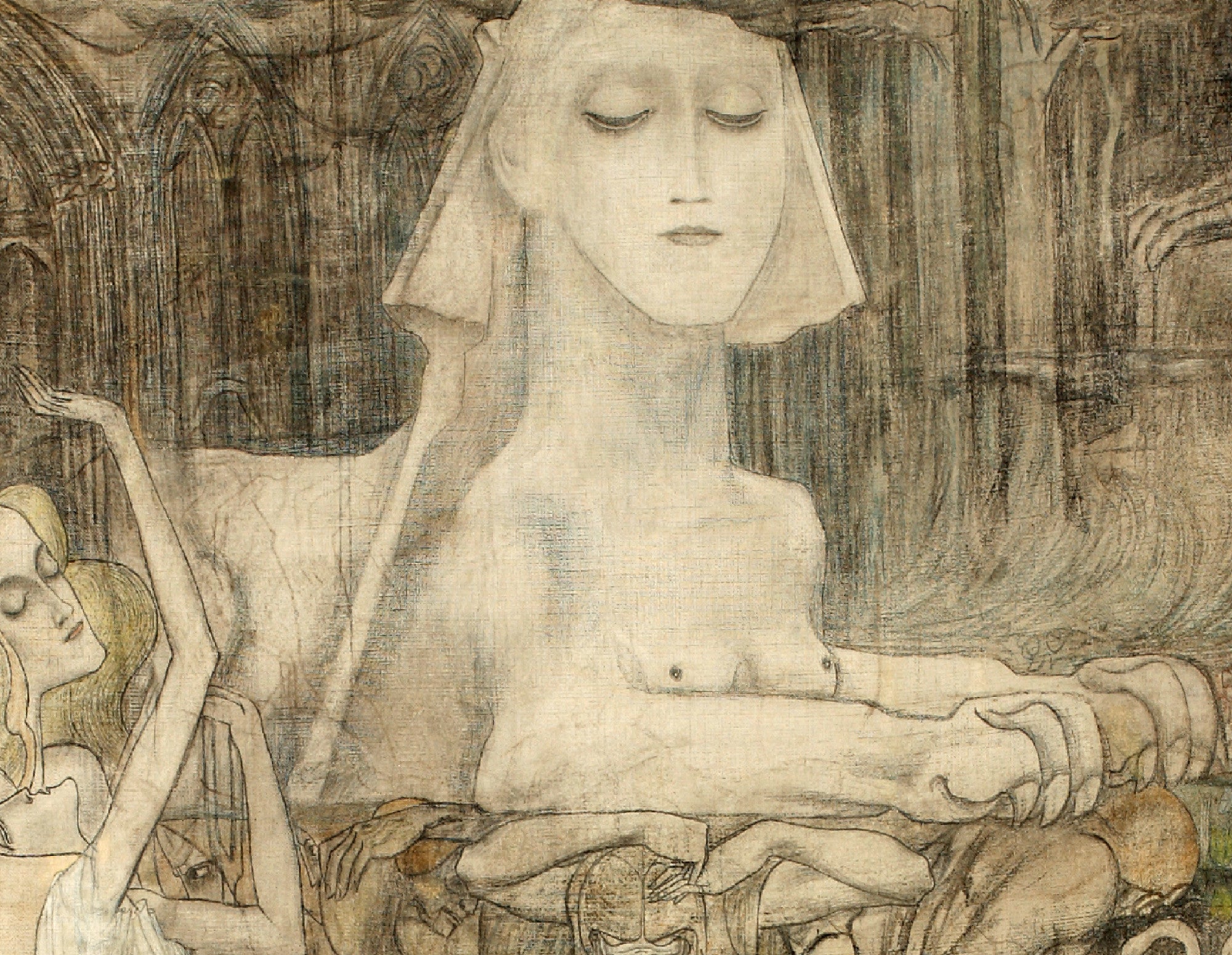 Jan Toorop Fine Art Print, Souls around the Sphinx