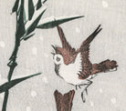 Keisai Eisen, Japanese Art Print : Sparrows, Bamboo and Falling Snow