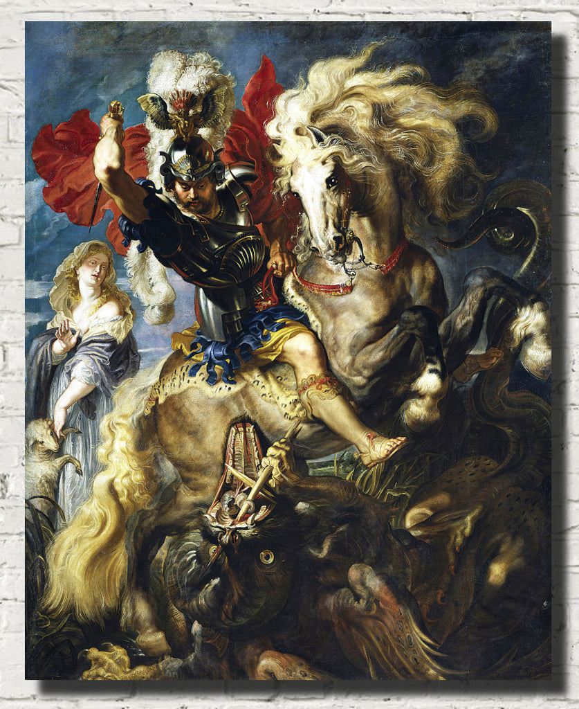 St George Battles The Dragon, Peter Paul Rubens Fine Art print