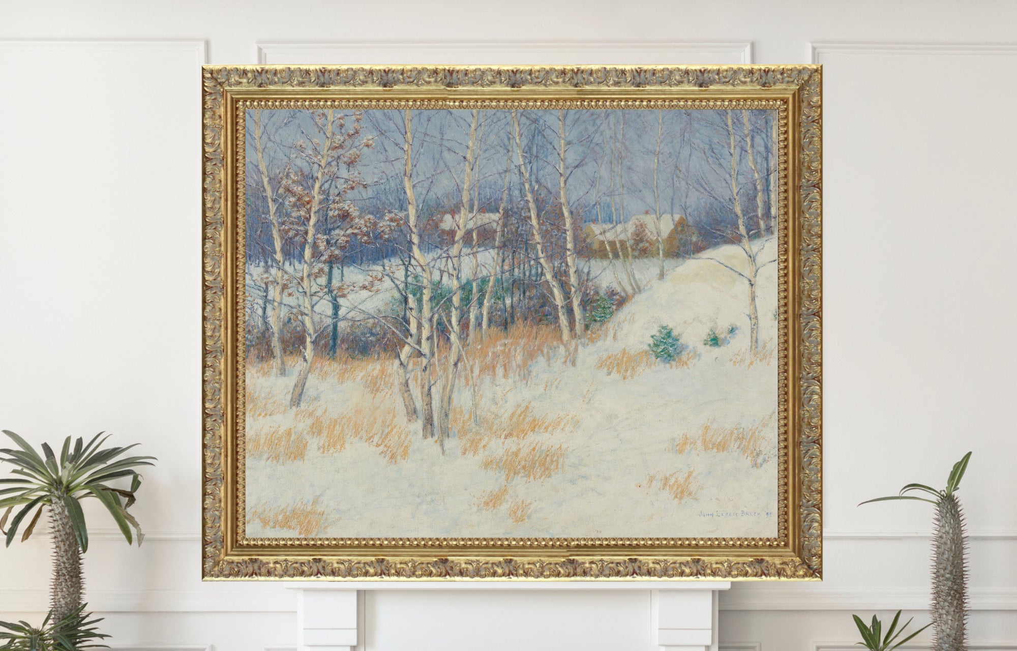 Stand Of Birch Trees In Winter, John Leslie Breck