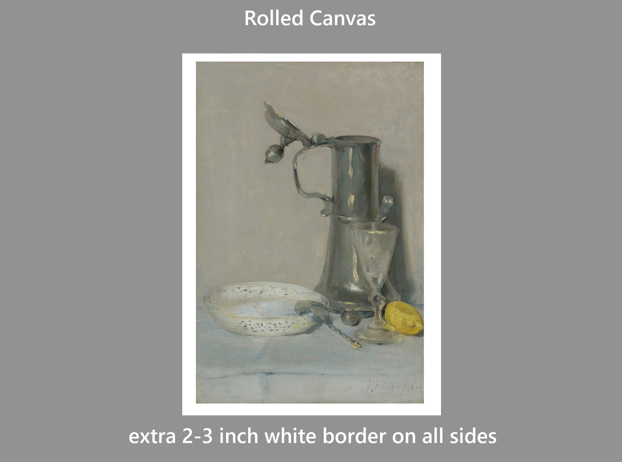 J. Alden Weir, Still Life With Flagon, Glass And Bowl