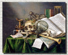 Evert Collier Fine Art Print, Vanitas Still Life with Books and Skull