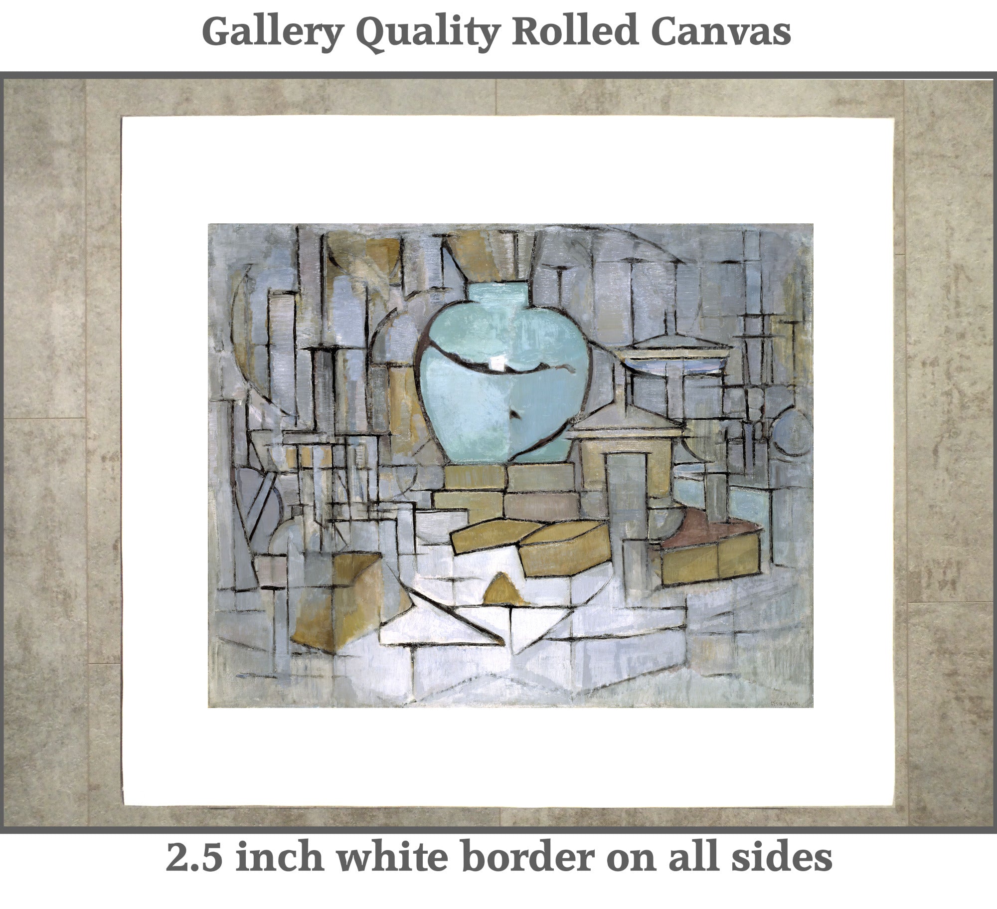 Piet Mondrian, Still Life with Gingerpot II, Framed Canvas Reproduction