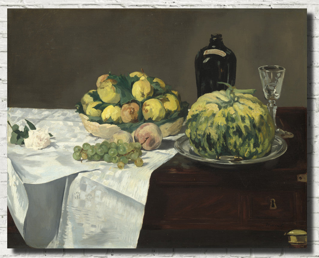Édouard Manet, French Impressionist Fine Art Print : Still Life with Melon and Peaches