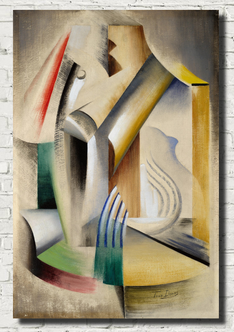 Marthe Donas Abstract Art Print, Still Life with Profile of Pitcher