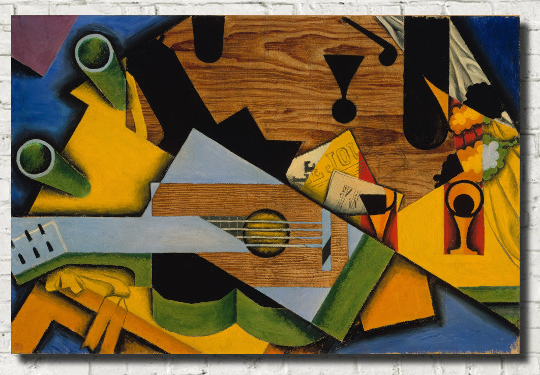 Juan Gris Crystal Cubism Fine Art Print : Still life with a Guitar