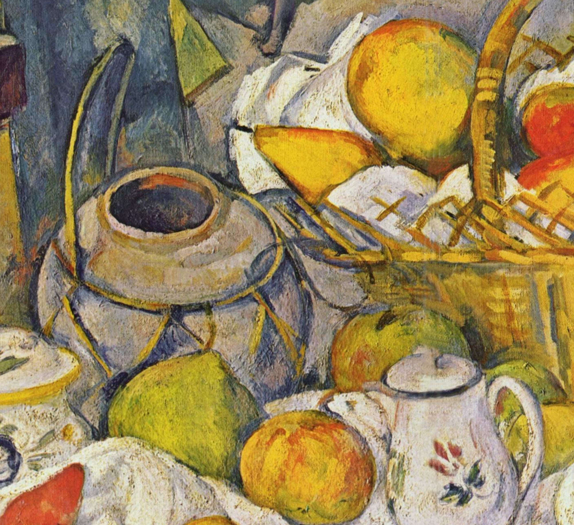 Paul Cézanne Post-Impressionist Fine Art Print, Still life with a fruit basket