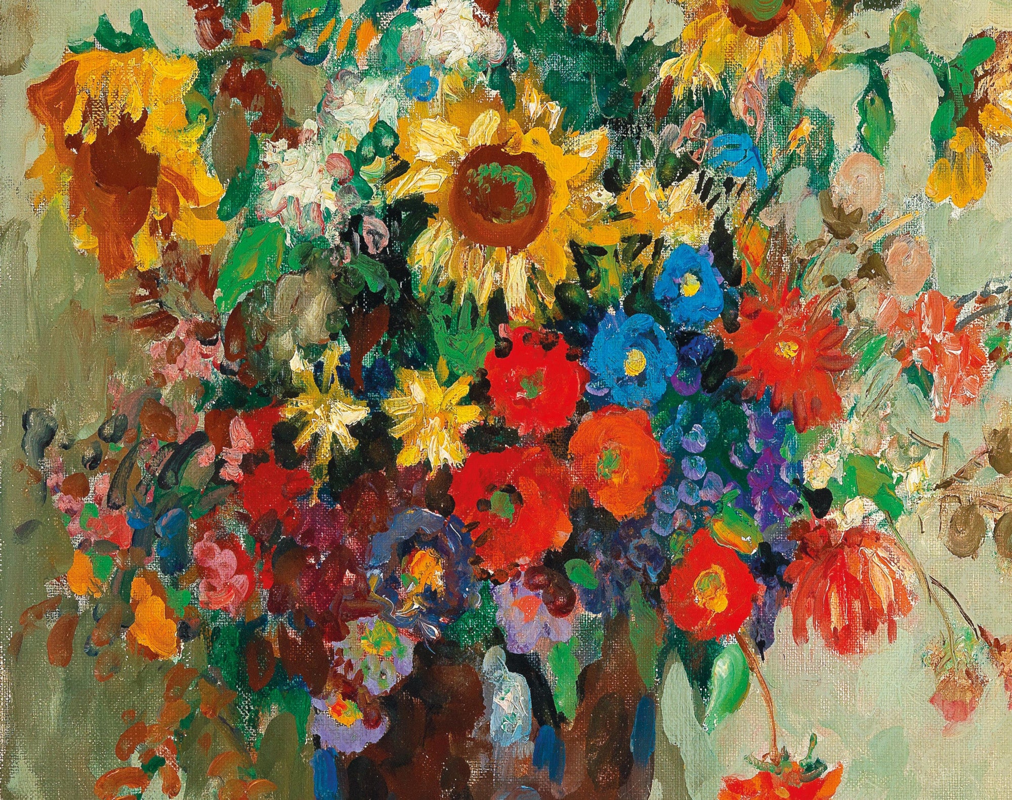 Konstantin Gorbatov Fine Art Print, Still life with sunflowers