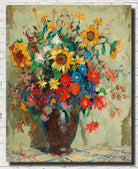 Konstantin Gorbatov Fine Art Print, Still life with sunflowers