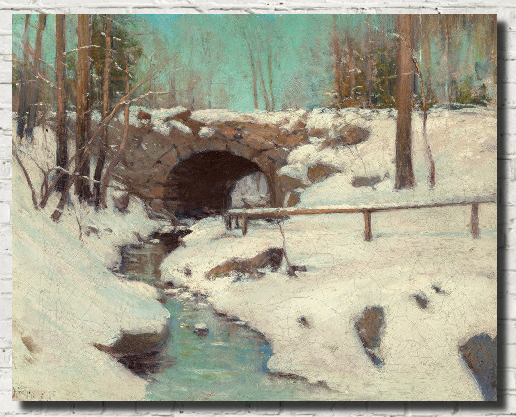 Julian Onderdonk Fine Art Print, Stone Bridge in Winter, Central Park