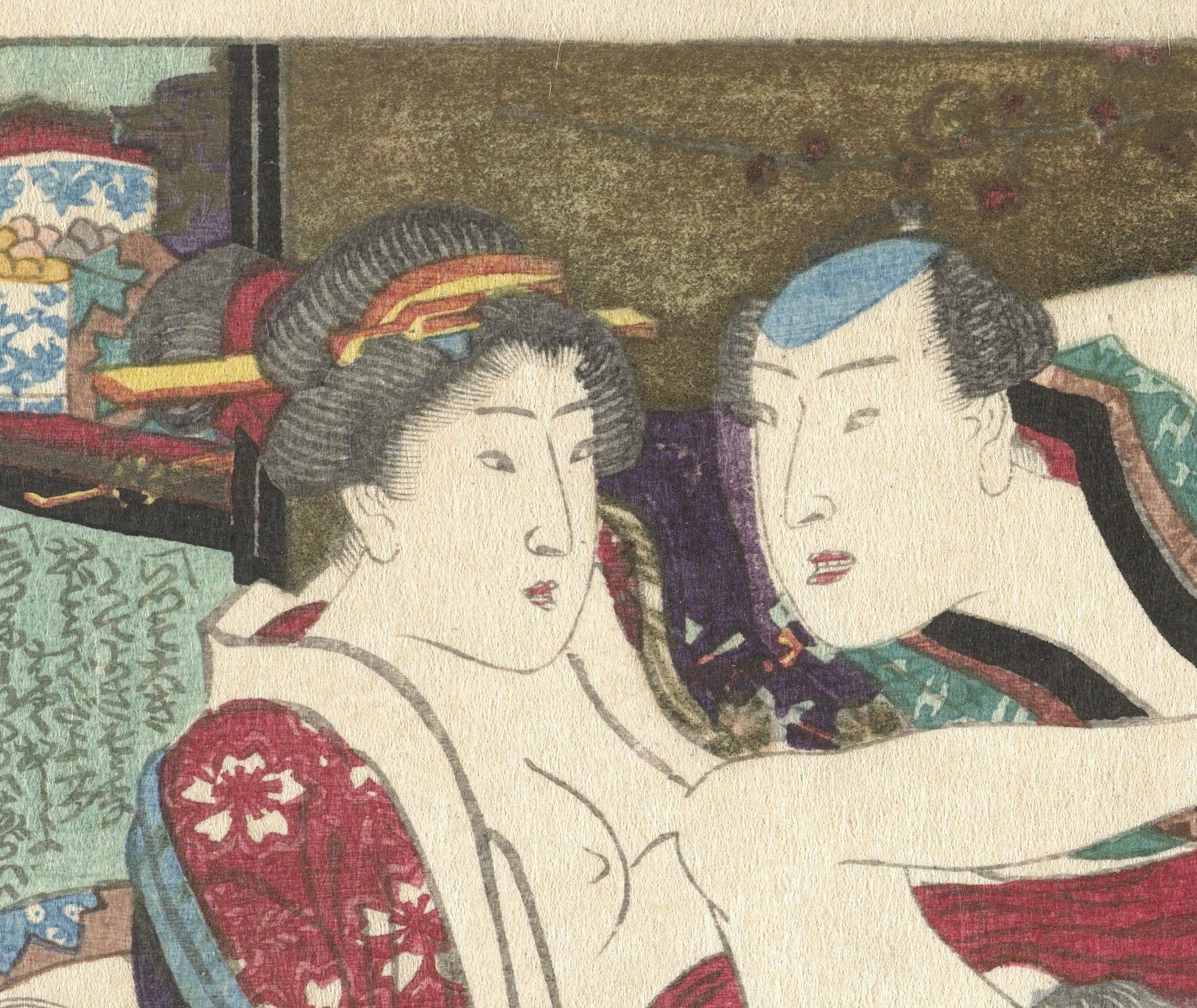 Utagawa Kunisada, Japanese Shunga Art Print : Stopping Place, The erotic road to the capital