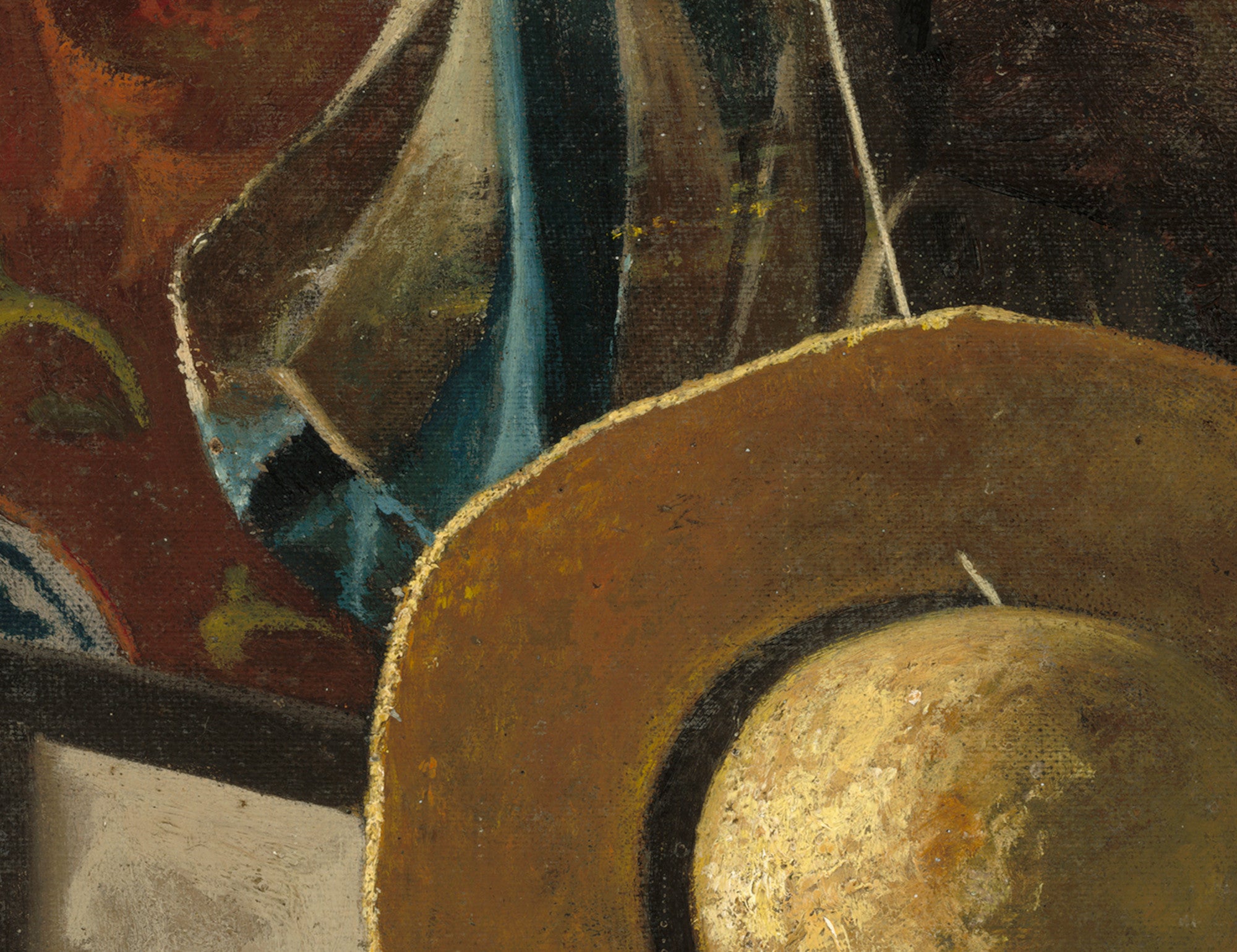 John F Peto Fine Art Print, Straw Hat, Bag, and Umbrella