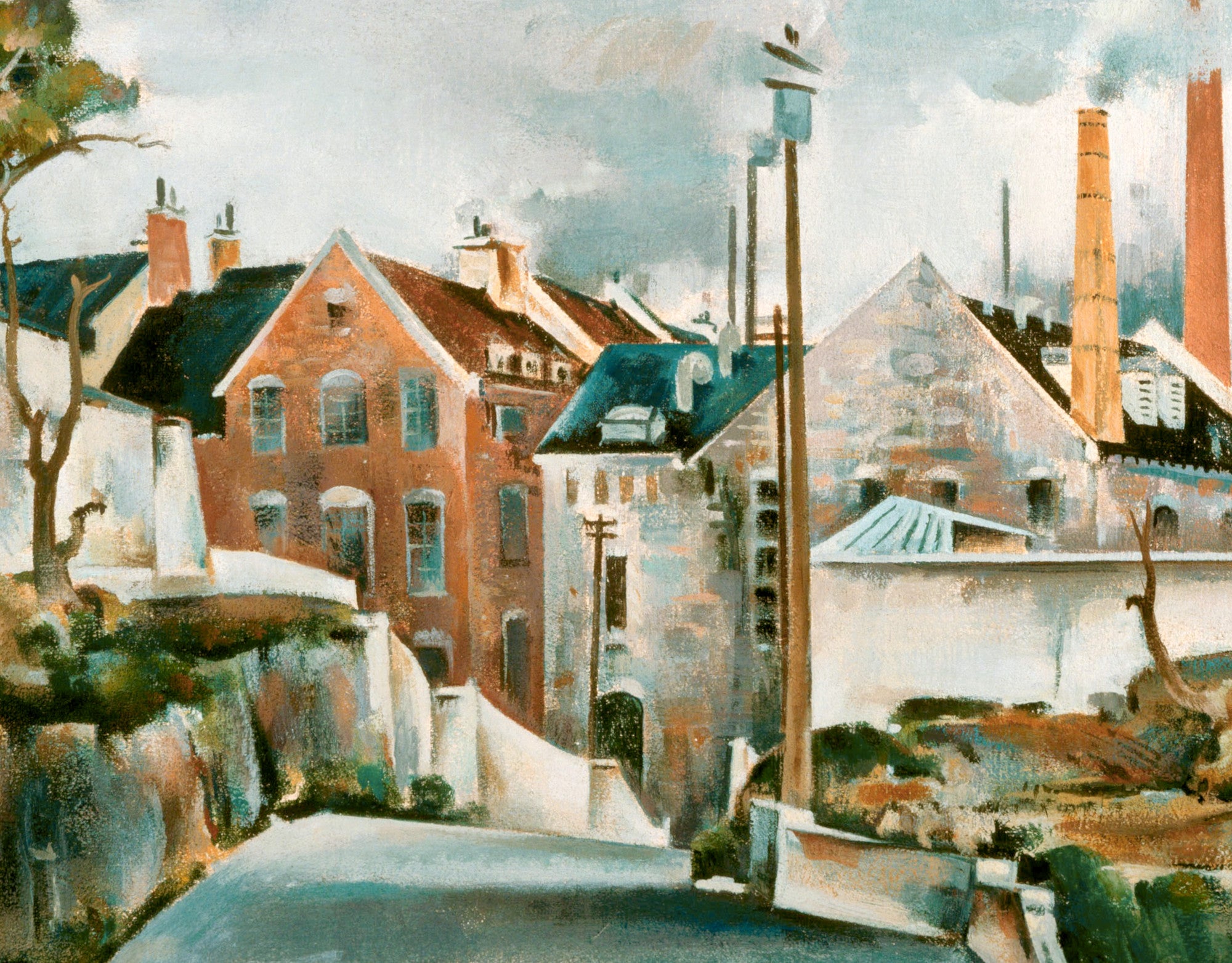 Preston Dickinson Abstract Art Print, Street in Quebec