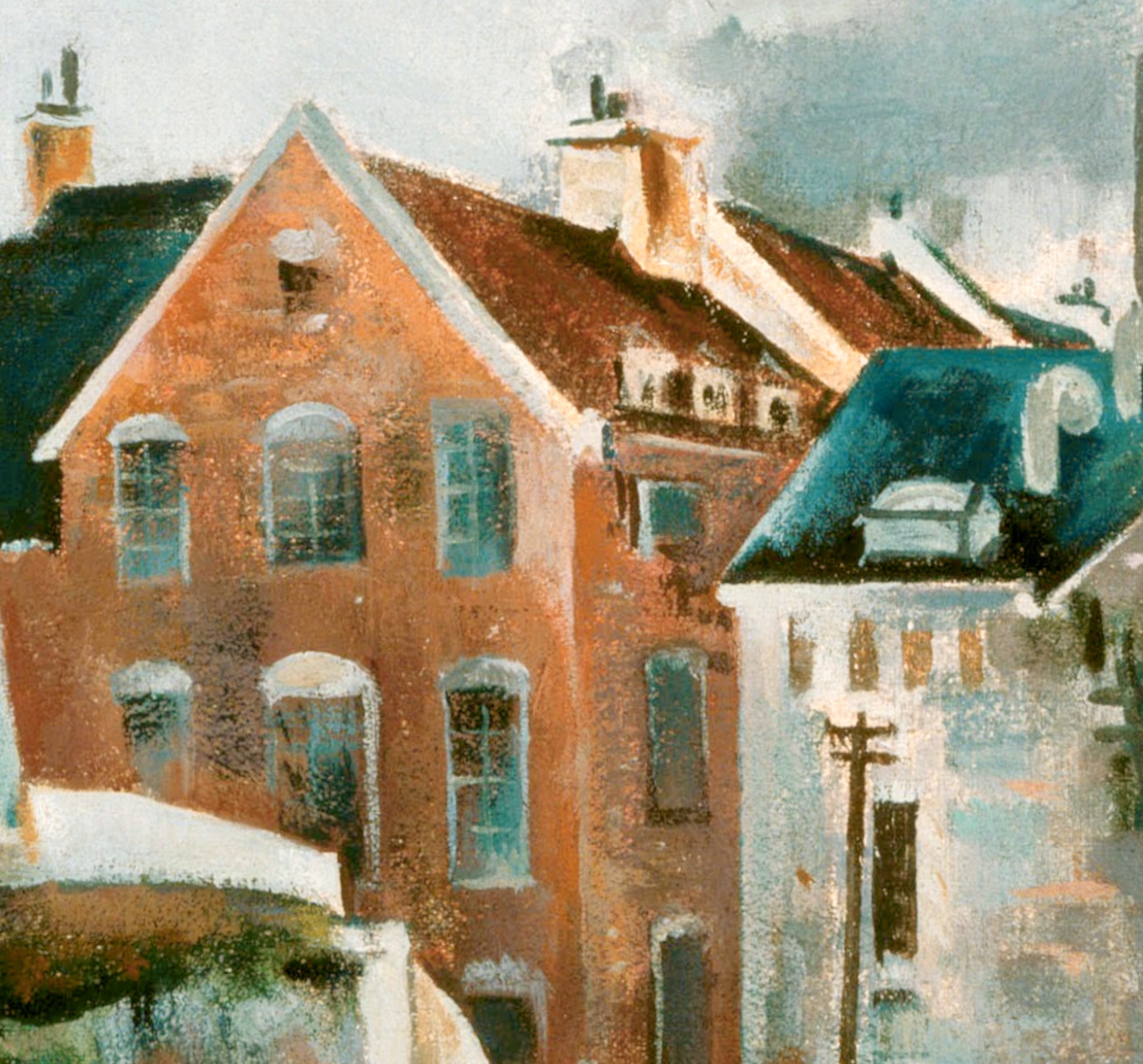 Preston Dickinson Abstract Art Print, Street in Quebec