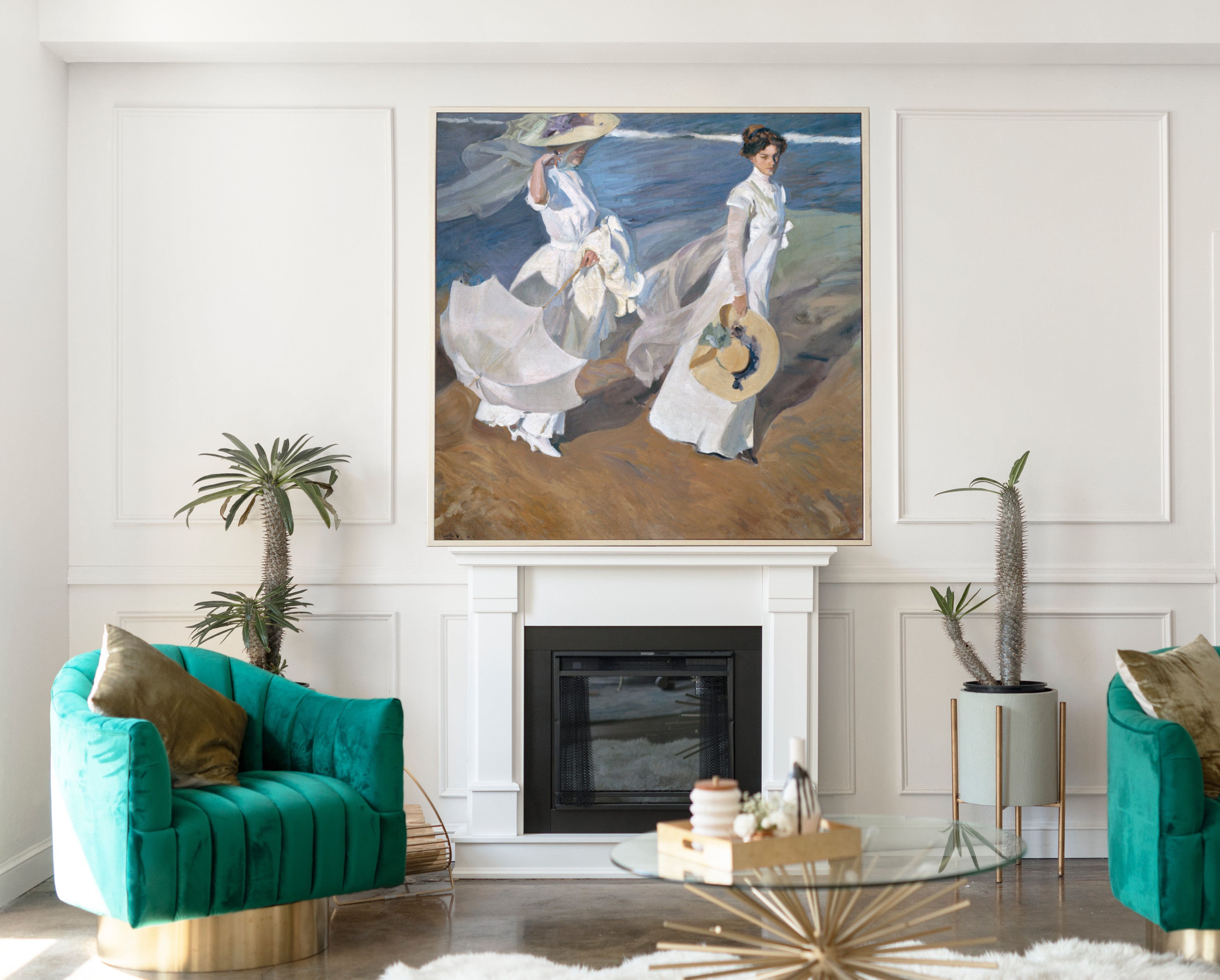 Strolling Along the Seashore, Joaquín Sorolla Fine Art Print