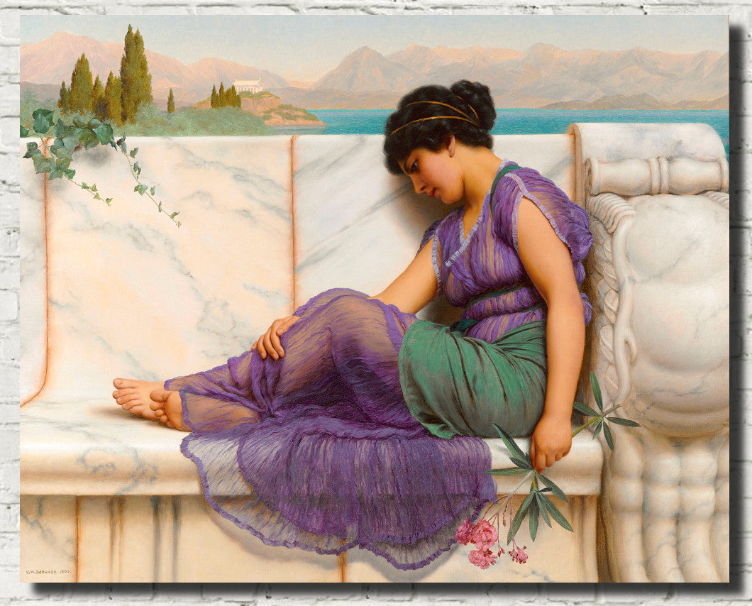 John William Godward Fine Art Print : Summer Idleness, Day Dreams