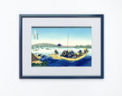 36 Views of Mount Fuji, Sunset across the Ryogoku bridge, Katsushika Hokusai, Japanese Print