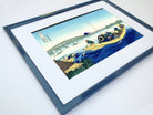 36 Views of Mount Fuji, Sunset across the Ryogoku bridge, Katsushika Hokusai, Japanese Print