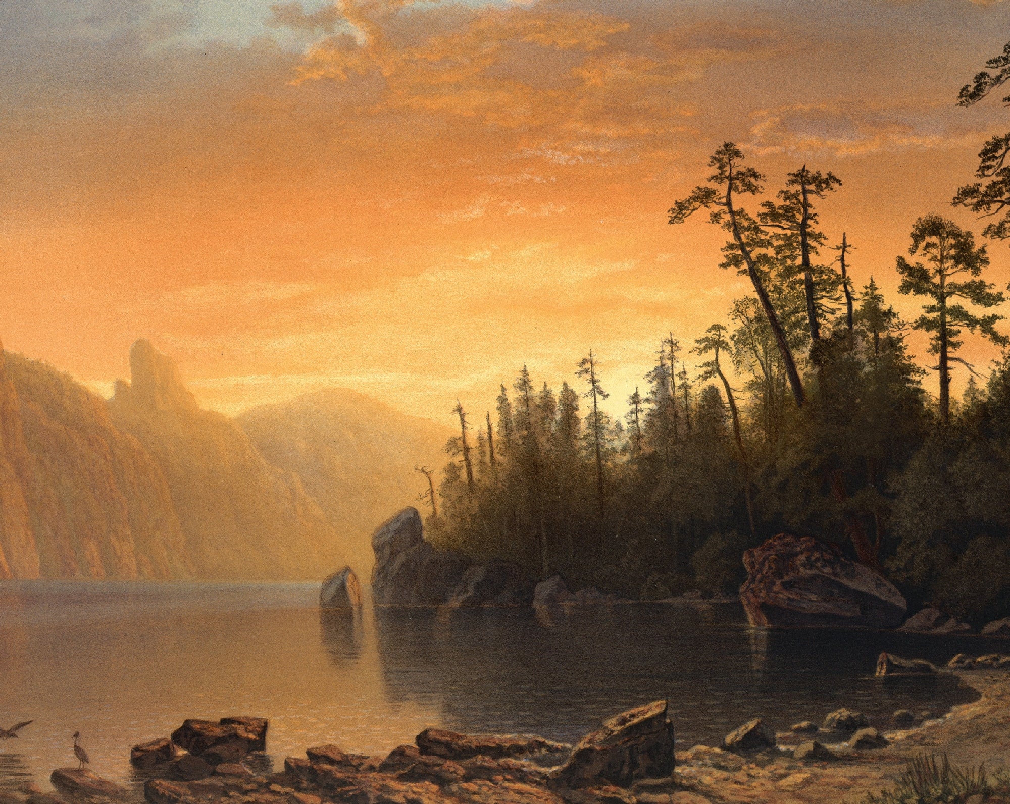 Sunset in California, Albert Bierstadt Landscape Print