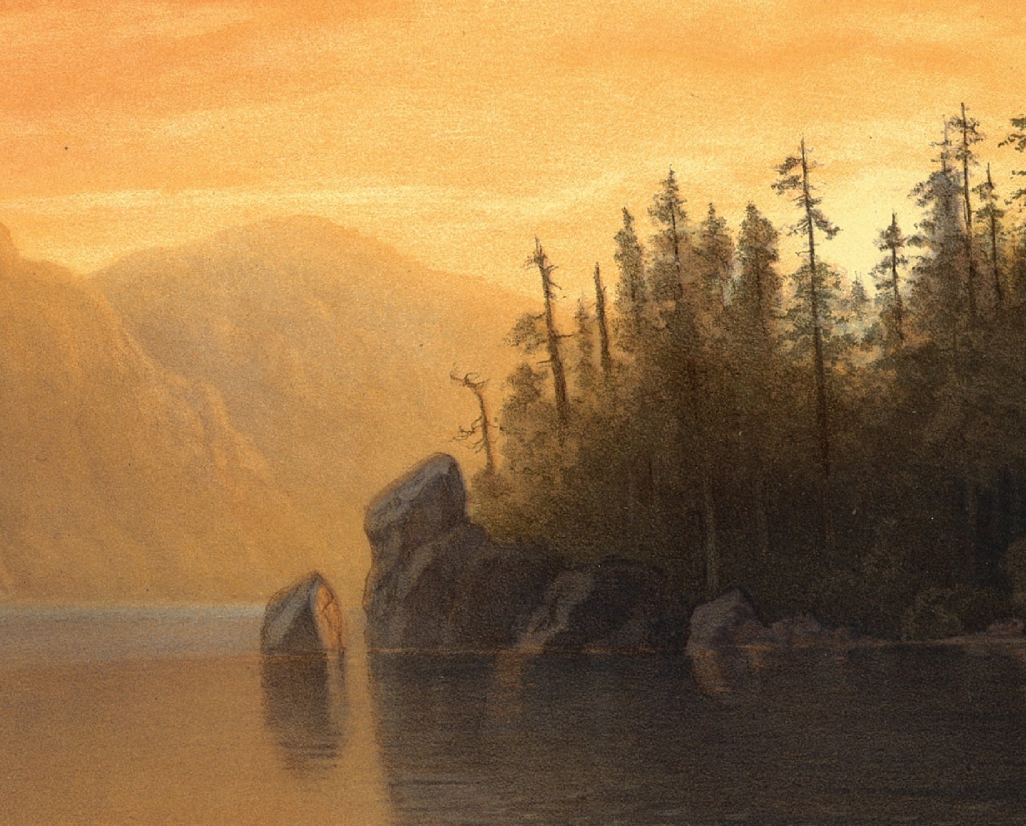 Sunset in California, Albert Bierstadt Landscape Print