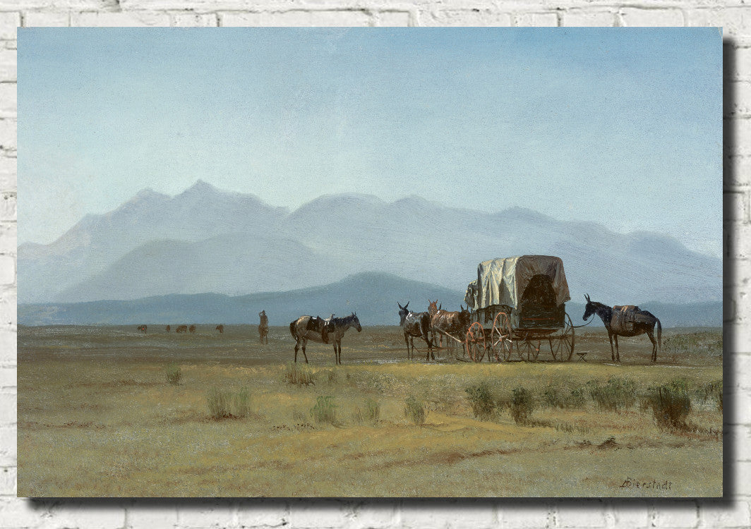 Surveyor’s Wagon in the Rockies, Albert Bierstadt Landscape Print