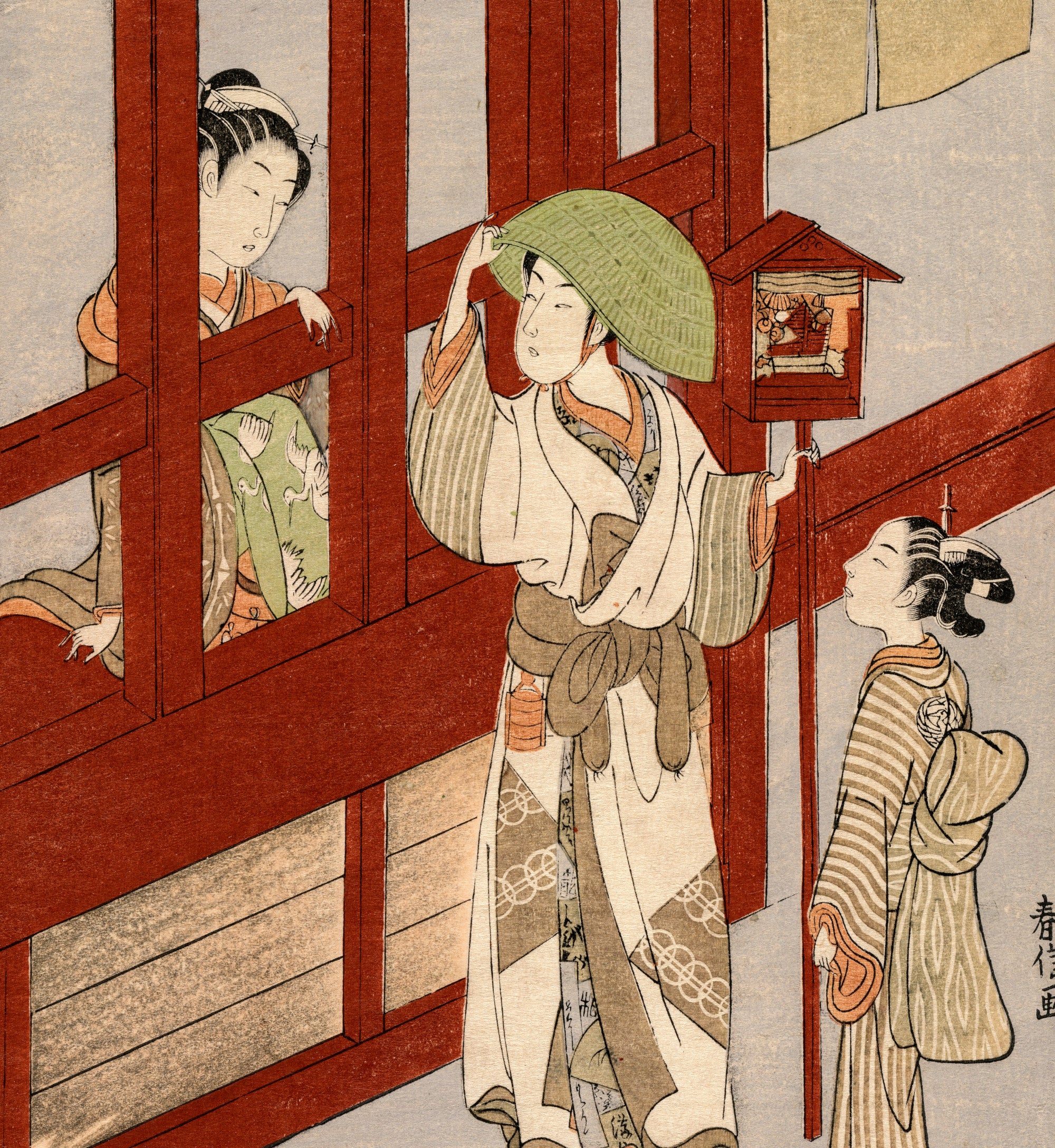 Suzuki Harunobu, Japanese Art Print : Courtesan and Lover