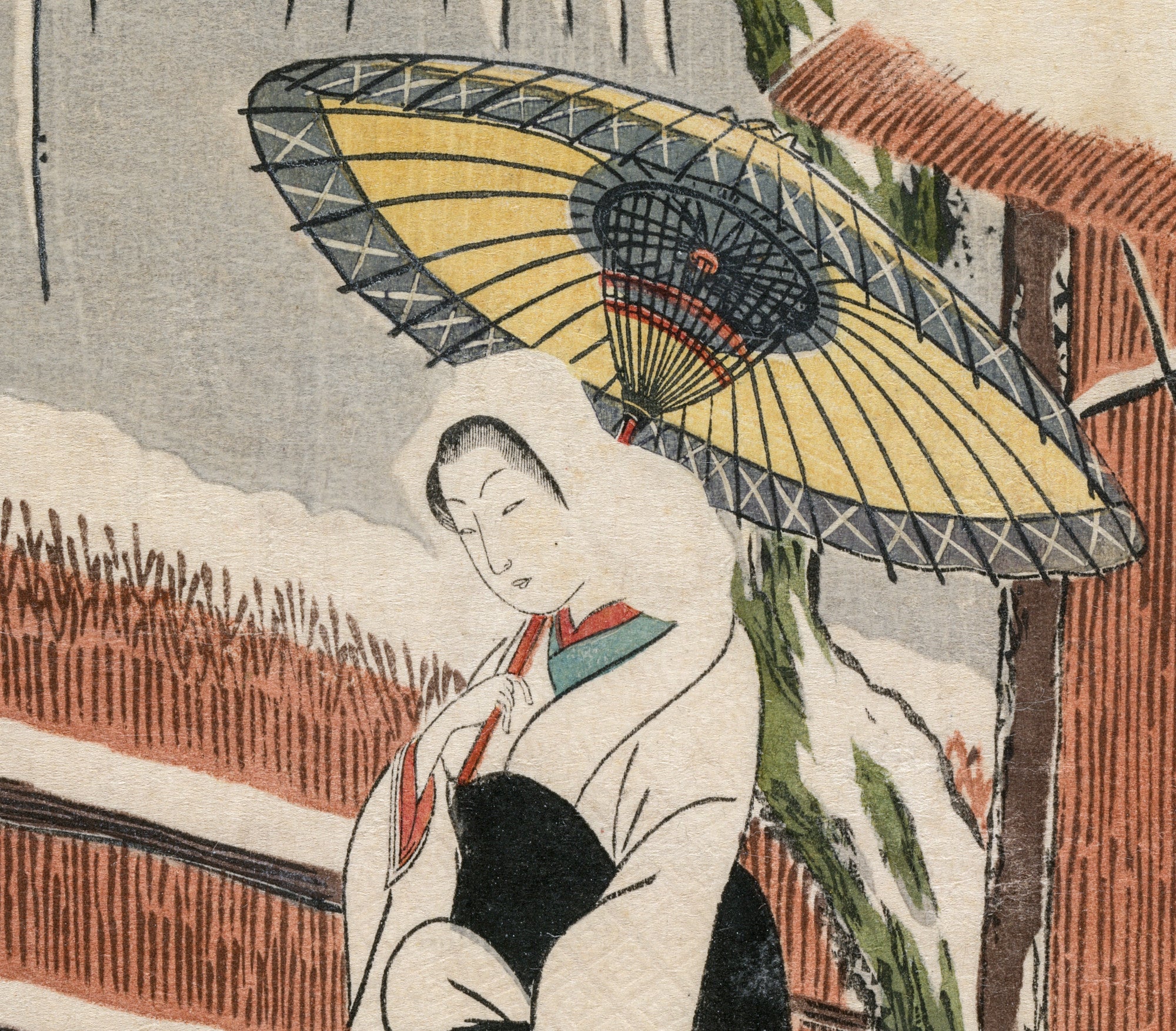 Suzuki Harunobu, Japanese Art Print : Heron Maiden under a Willow Tree