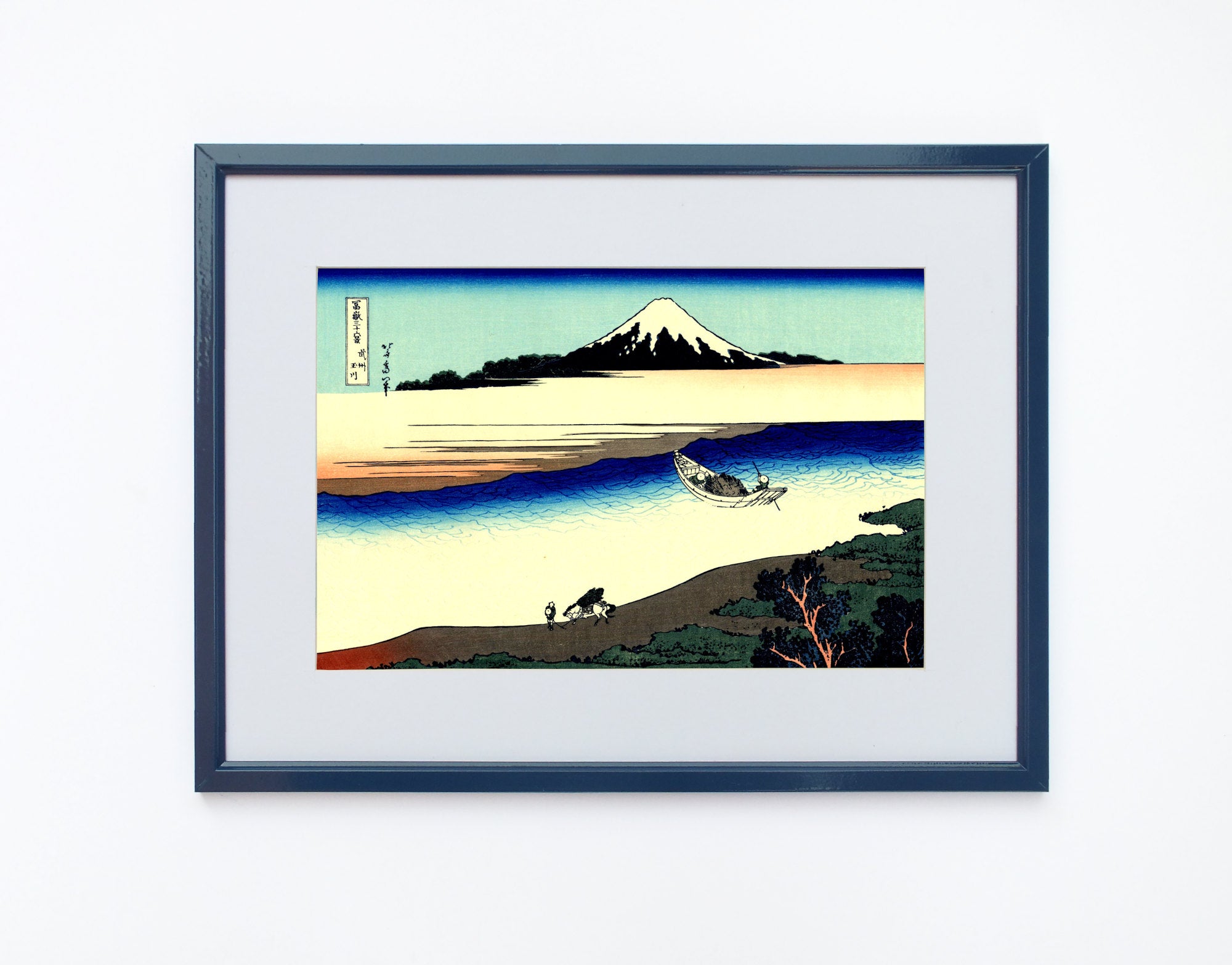 36 Views of Mount Fuji, Tama River in Musashi Province, Katsushika Hokusai, Japanese Print