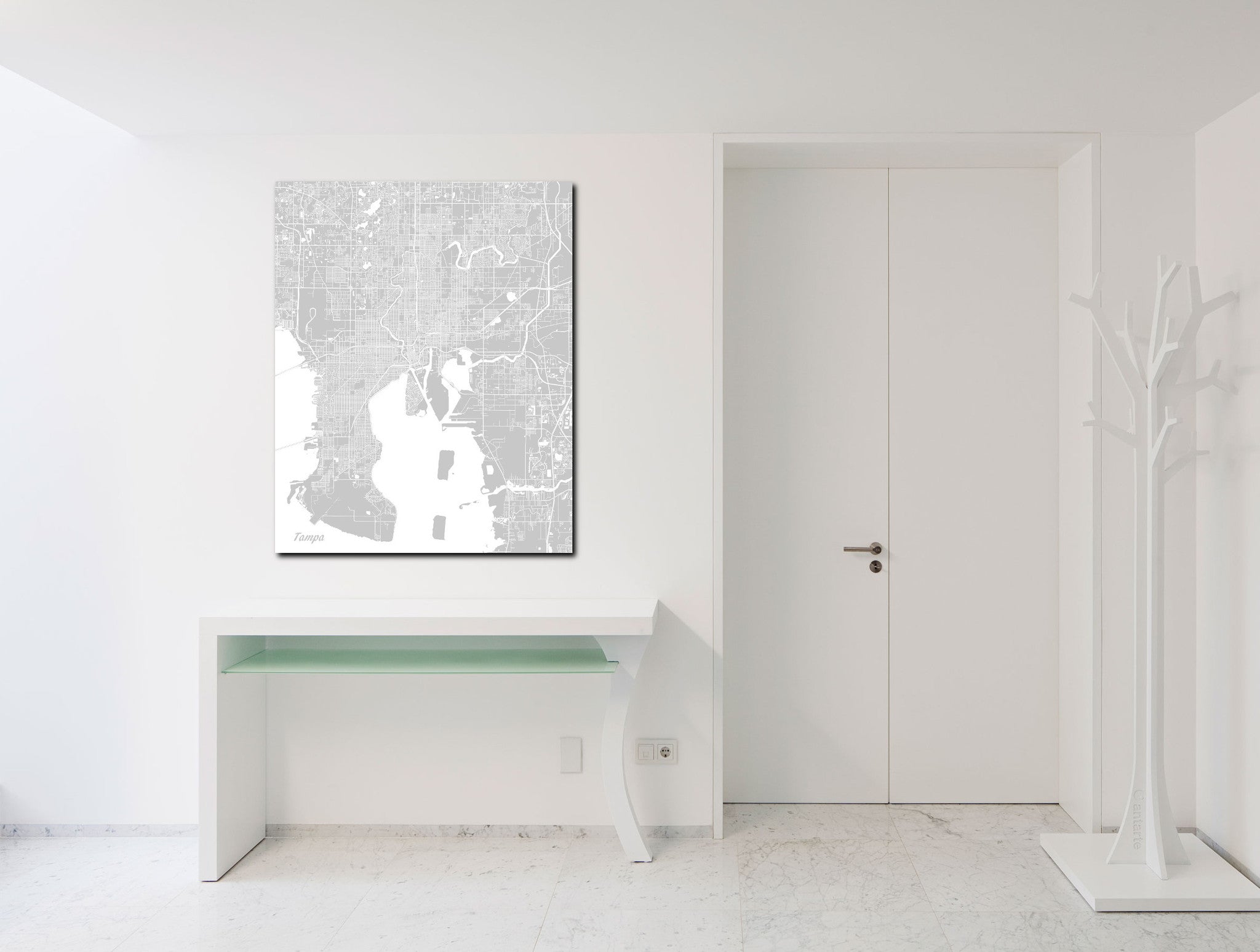 Tampa City Street Map Print Feature Wall Art Poster