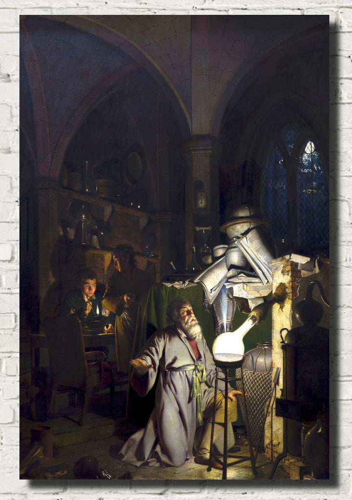 Joseph Wright of Derby Fine Art Print : The Alchemist Discovering Phosphorus