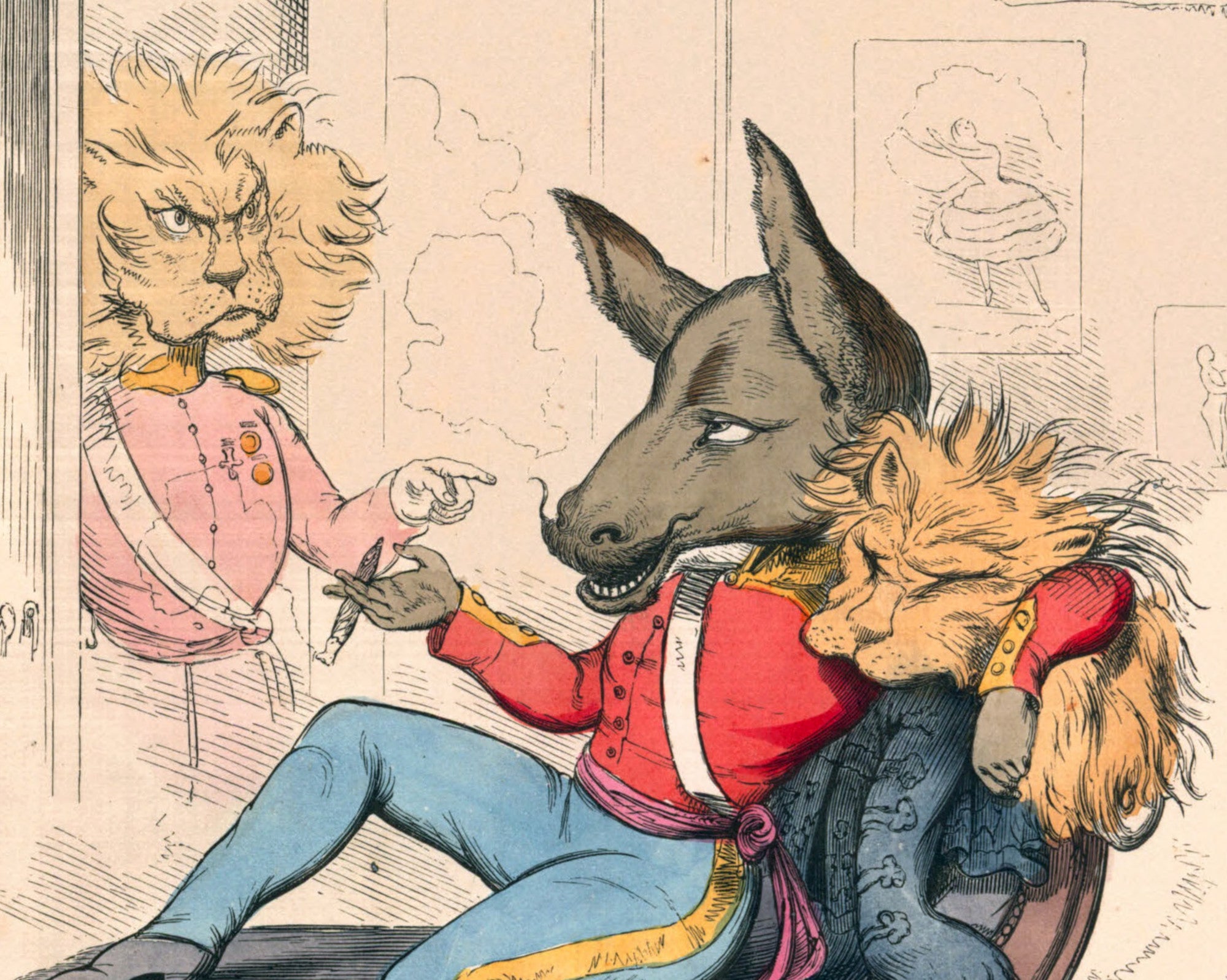 The Ass In A Lion’s Skin, Human Nature Illustration, Charles H Bennett